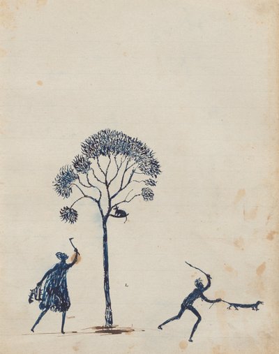 Possum and Goanna Hunting by Tommy McRae